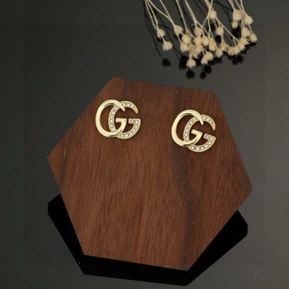 Polished Gold Gucci Monogram Earrings - Picture 6 of 6